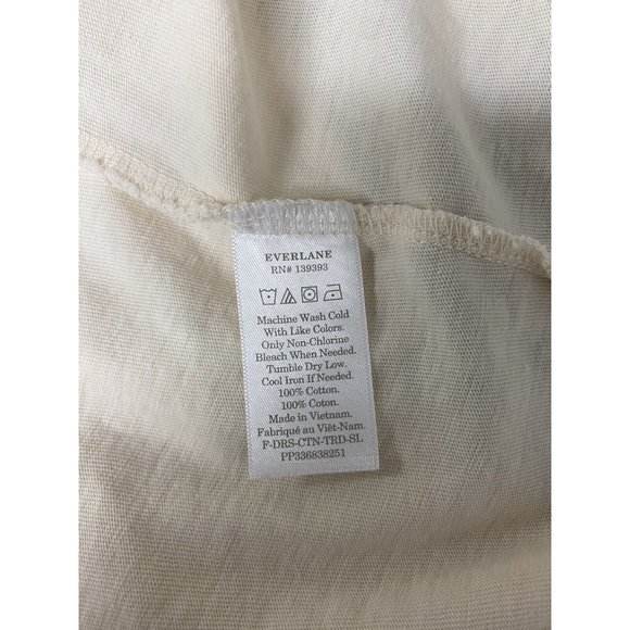 Everlane Womens XS Weekend Dress Ivory Canvas Tiered Sleeveless Cotton Scoop - Picture 8 of 9